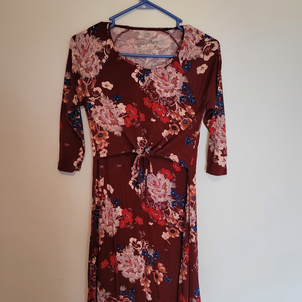 Latched mama size size red nursing dress